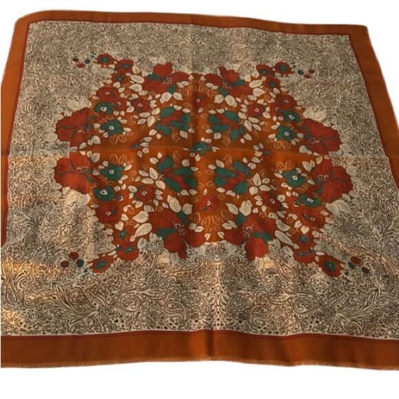 Floral Patterned Scarf-Rayon - Picture 1 of 10